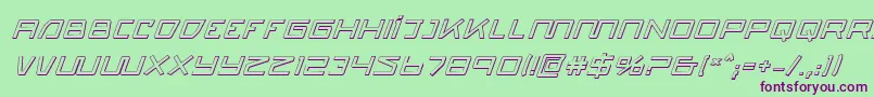 Quasitron3DItalic Font – Purple Fonts on Green Background