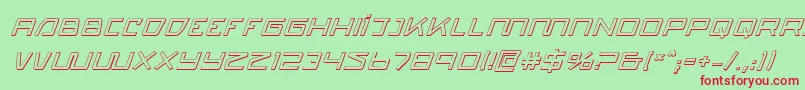 Quasitron3DItalic Font – Red Fonts on Green Background