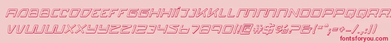 Quasitron3DItalic Font – Red Fonts on Pink Background