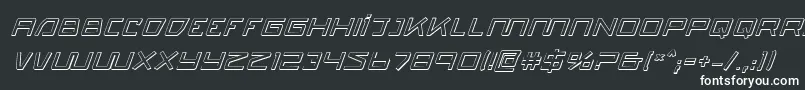 フォントQuasitron3DItalic – 黒い背景に白い文字