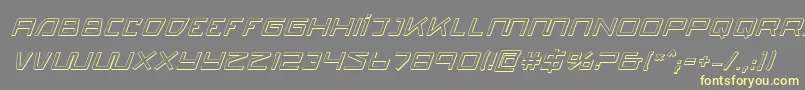 Quasitron3DItalic Font – Yellow Fonts on Gray Background