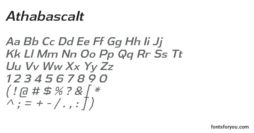 AthabascaItフォント–アルファベット、数字、特殊文字