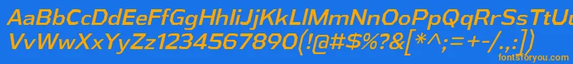 AthabascaIt Font – Orange Fonts on Blue Background