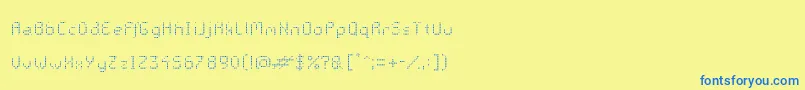 Czcionka GalacticasLight – niebieskie czcionki na żółtym tle