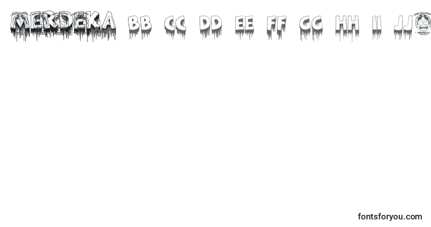 Fuente Merdeka - alfabeto, números, caracteres especiales