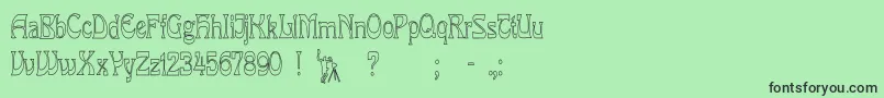 LaRosaHollowCond Font – Black Fonts on Green Background