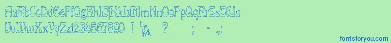 LaRosaHollowCond Font – Blue Fonts on Green Background