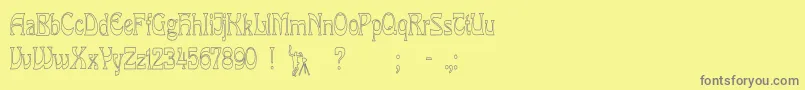 LaRosaHollowCond Font – Gray Fonts on Yellow Background