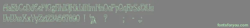 LaRosaHollowCond Font – Green Fonts on Gray Background