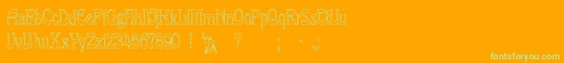 Шрифт LaRosaHollowCond – зелёные шрифты на оранжевом фоне