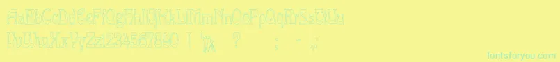 LaRosaHollowCond Font – Green Fonts on Yellow Background