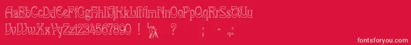 LaRosaHollowCond Font – Pink Fonts on Red Background
