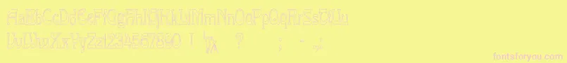 LaRosaHollowCond Font – Pink Fonts on Yellow Background