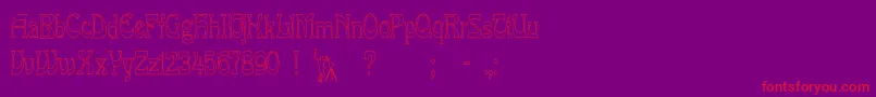 LaRosaHollowCond Font – Red Fonts on Purple Background