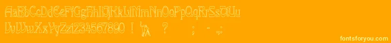 フォントLaRosaHollowCond – オレンジの背景に黄色の文字