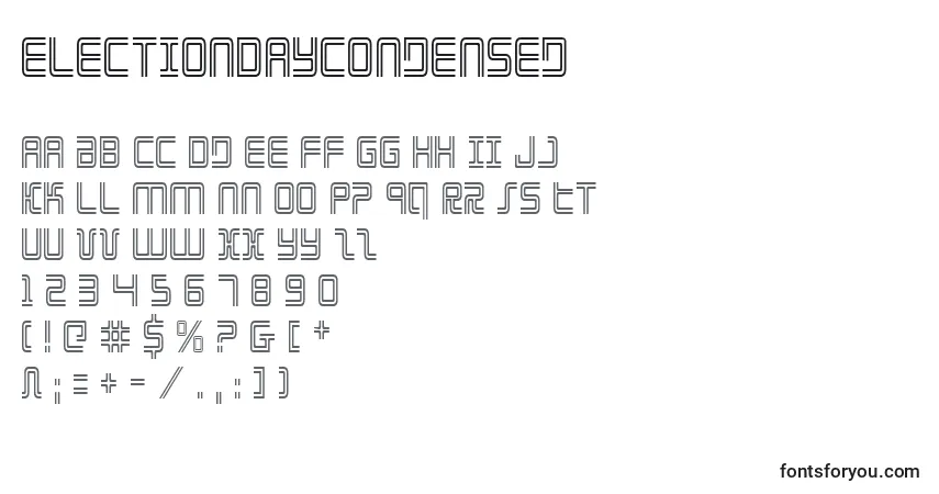 Шрифт ElectionDayCondensed – алфавит, цифры, специальные символы