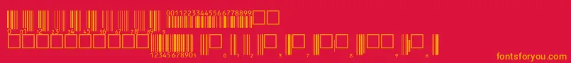 フォントV200003 – 赤い背景にオレンジの文字