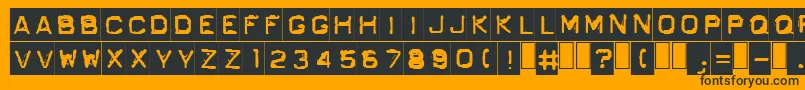 GfOrdnerNormal-fontti – mustat fontit oranssilla taustalla
