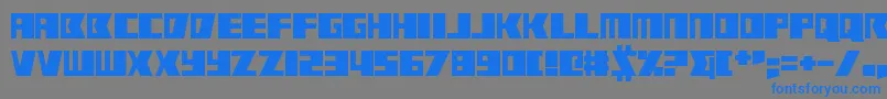 フォントRabbitFire – 灰色の背景に青い文字