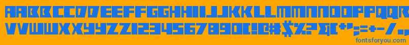 Шрифт RabbitFire – синие шрифты на оранжевом фоне