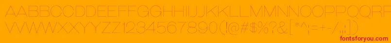 GalderglynnTitlingUl-Schriftart – Rote Schriften auf orangefarbenem Hintergrund