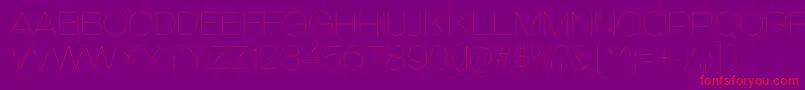 GalderglynnTitlingUl-Schriftart – Rote Schriften auf violettem Hintergrund