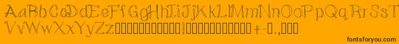 Doodled-Schriftart – Schwarze Schriften auf orangefarbenem Hintergrund