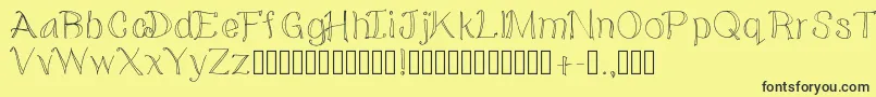 Doodled Font – Black Fonts on Yellow Background