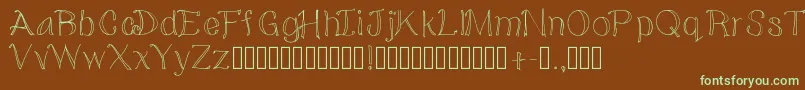 Doodled Font – Green Fonts on Brown Background