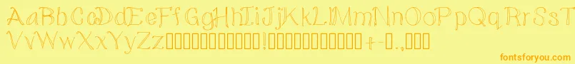 Doodled Font – Orange Fonts on Yellow Background