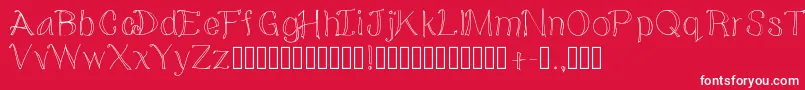 Doodled Font – White Fonts on Red Background