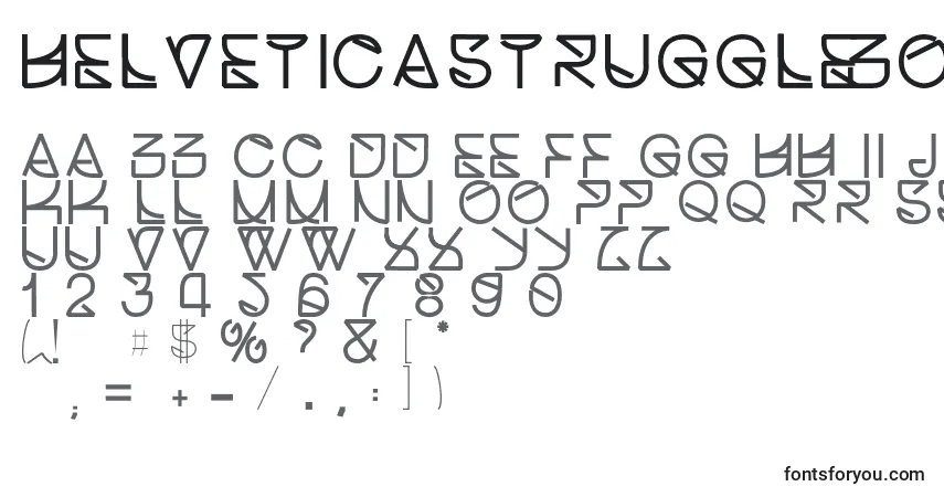 Czcionka Helveticastrugglebold – alfabet, cyfry, specjalne znaki