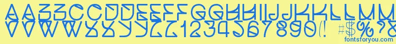 Helveticastrugglebold Font – Blue Fonts on Yellow Background