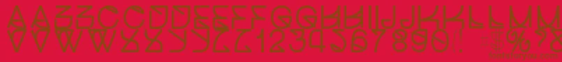 Helveticastrugglebold-Schriftart – Braune Schriften auf rotem Hintergrund