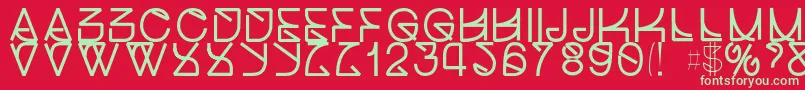 Helveticastrugglebold Font – Green Fonts on Red Background