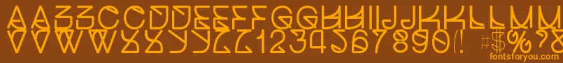 Helveticastrugglebold Font – Orange Fonts on Brown Background