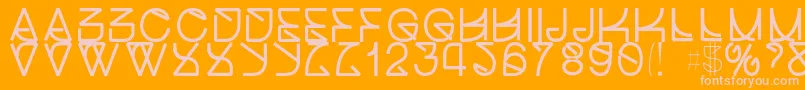 Czcionka Helveticastrugglebold – różowe czcionki na pomarańczowym tle