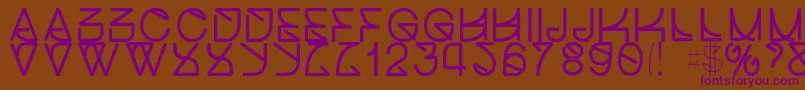 Helveticastrugglebold Font – Purple Fonts on Brown Background