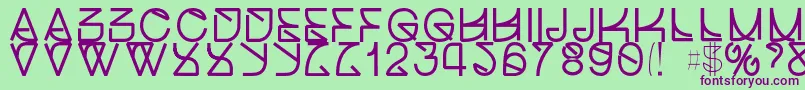 Helveticastrugglebold Font – Purple Fonts on Green Background