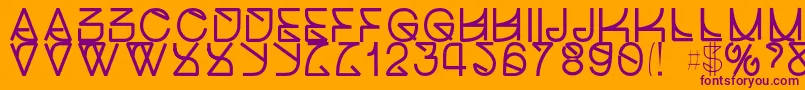 Helveticastrugglebold Font – Purple Fonts on Orange Background