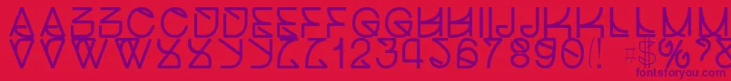フォントHelveticastrugglebold – 赤い背景に紫のフォント