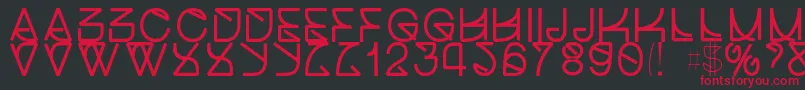 フォントHelveticastrugglebold – 黒い背景に赤い文字