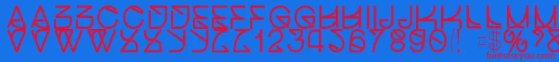 Helveticastrugglebold Font – Red Fonts on Blue Background