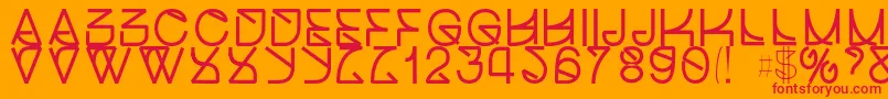 fuente Helveticastrugglebold – Fuentes Rojas Sobre Fondo Naranja