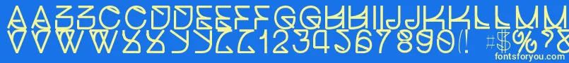 Helveticastrugglebold Font – Yellow Fonts on Blue Background