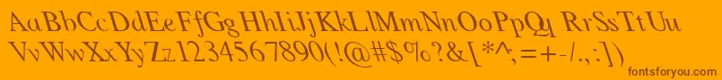 Fonte DabbingtonReverseItalic – fontes marrons em um fundo laranja