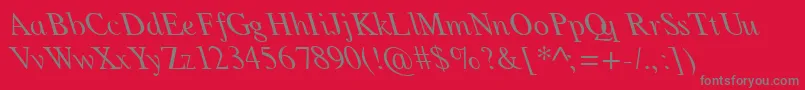フォントDabbingtonReverseItalic – 赤い背景に灰色の文字