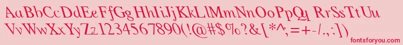 Saiba mais sobre a fonte DabbingtonReverseItalic Fonte DabbingtonReverseItalic – fontes vermelhas em um fundo rosa