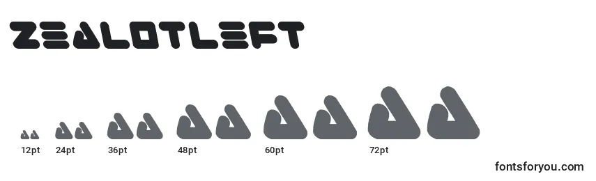 Размеры шрифта Zealotleft
