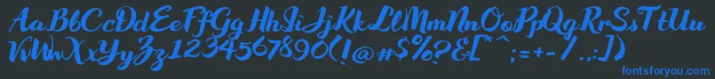 Weitere Informationen zur WakeUpBro-Schriftart WakeUpBro-Schriftart – Blaue Schriften auf schwarzem Hintergrund